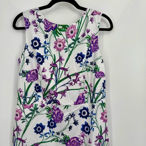 Talbots Sateen Botanical Gardens Sheath Mini Dress Cocktail Party Floral Size 8 - Picture 2 of 7
